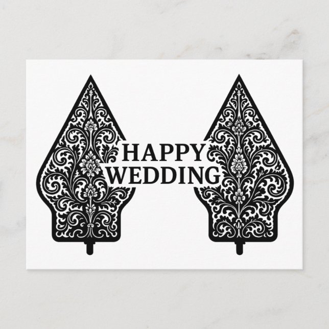 Cartão Postal Happy Wedding Postcards  (Frente)