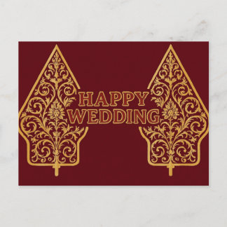 Cartão Postal Happy Wedding Postcards 