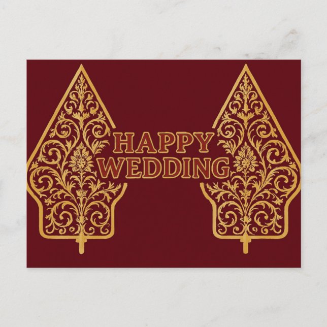 Cartão Postal Happy Wedding Postcards  (Frente)