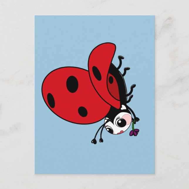 Cartão Postal Happy Wings Ladybug (Frente)