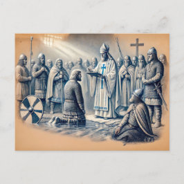 Cartão Postal Harald Bluetooth no Desenho de Giz Pastel