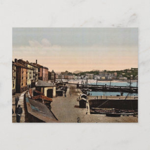 Cartão Postal Harbor, San Sebastian, Spain vintage Photochrom