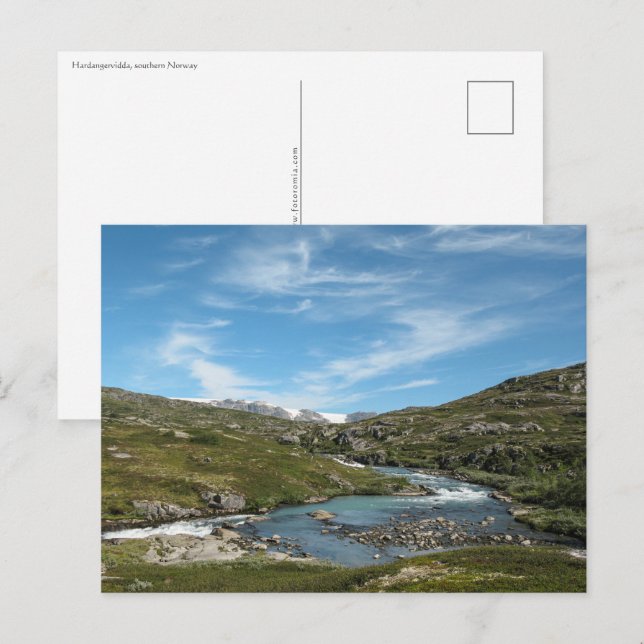 Cartão Postal Hardangervidda Noruega (Frente/Verso)