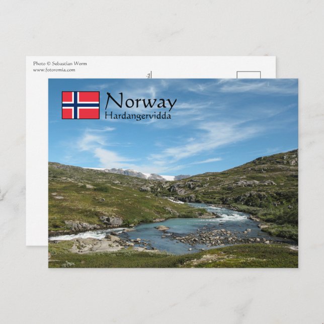 Cartão Postal Hardangervidda Noruega (Frente/Verso)