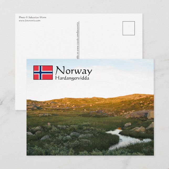 Cartão postal Hardangervidda Norway (Frente/Verso)