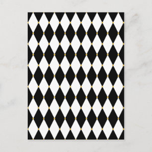 Cartão Postal Harlequin Diamond Pattern
