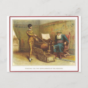 Cartão Postal Harlequin, Papais noeis, Cartão-postal de Natal P