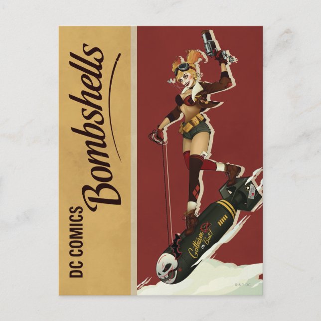 Cartão Postal Harley Quinn Bombshell Pinup (Frente)