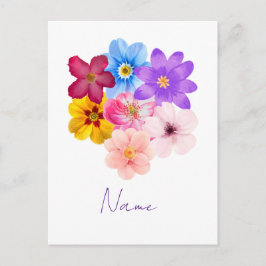 Cartão Postal Harmonia da Primavera - Buquê de Flores Mista em A