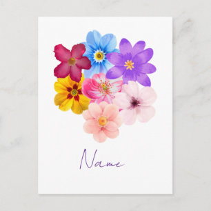 Cartão Postal Harmonia da Primavera - Buquê de Flores Mista em A