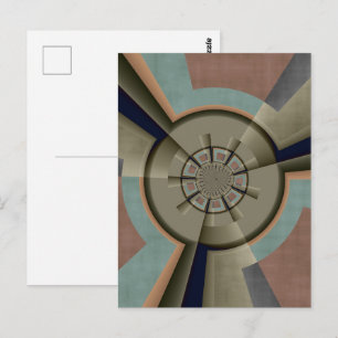 Cartão Postal Harmonia de Cores Abstratas Modernas Arte Gráfica