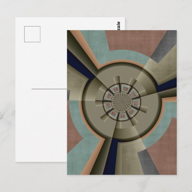 Cartão Postal Harmonia de Cores Abstratas Modernas Arte Gráfica  (Frente/Verso)
