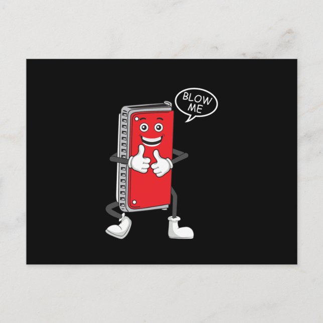 Cartão Postal Harmonica me soprar dote de Banda do instrumento B (Frente)