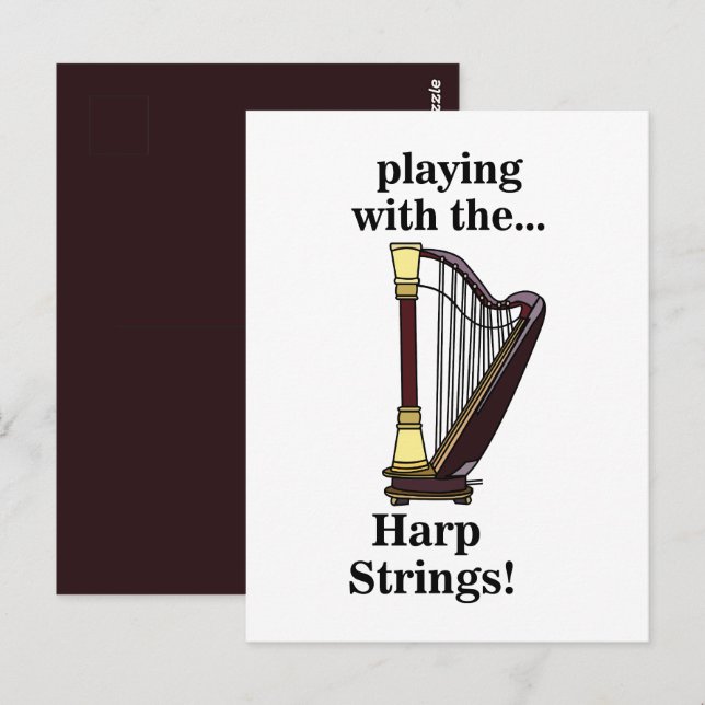 Cartão Postal Harp Instrumento Musical Harpa (Frente/Verso)