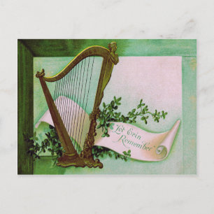 Cartão Postal Harpa da Erina Verde Shamrock