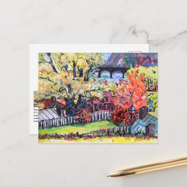 Cartão Postal Harpers Ferry Crossing #130707 (Frente/Verso In Situ)