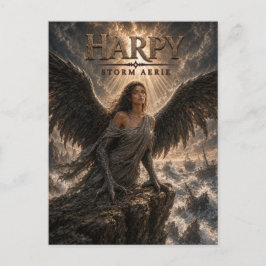Cartão Postal Harpy Tempestade Aéria Cinema Sombrio
