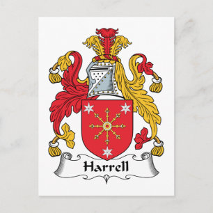 Cartão Postal Harrell Family Crest