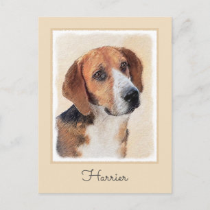 Cartão Postal Harrier Painting (Pintura de Cachorro Original)