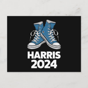 Cartão Postal HARRIS 2024 Vote Presidente Kamala Eleição Tênis