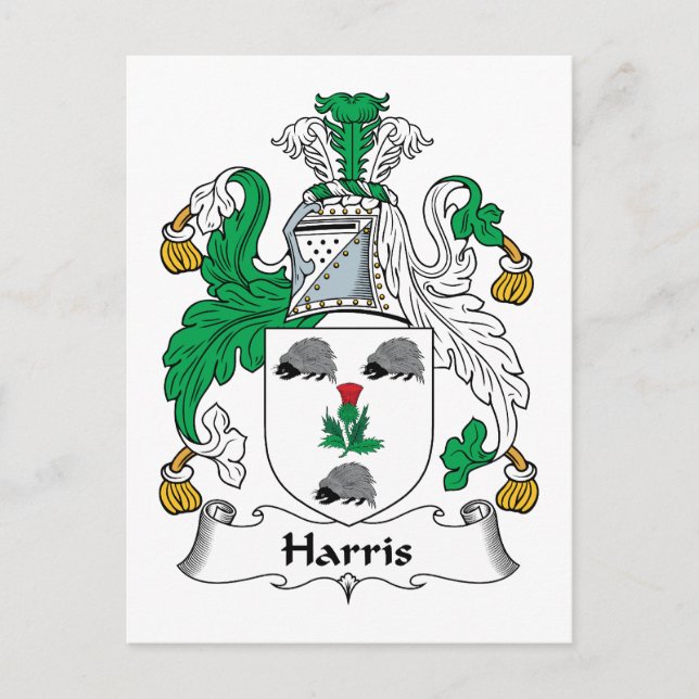 Cartão Postal Harris Family Crest (Frente)