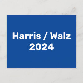 Cartão Postal Harris / Walz 2024 Campanha Presidencial