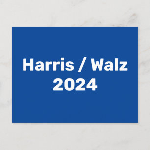 Cartão Postal Harris / Walz 2024 Campanha Presidencial