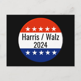 Cartão Postal Harris Walz 2024 Eleição