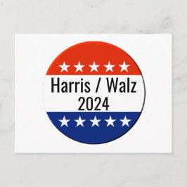 Cartão Postal Harris Walz 2024 Eleição