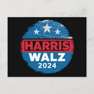 Cartão Postal Harris Walz 2024 Eleição Kamala Harris Tim Waltz