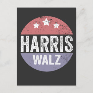 Cartão Postal Harris Walz 2024 Eleição Kamala Tim Waltz América