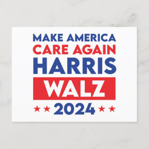 Cartão Postal Harris Walz 2024 Torna A América Mais Cuidada