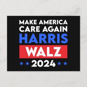 Cartão Postal Harris Walz 2024 Torna A América Mais Cuidada