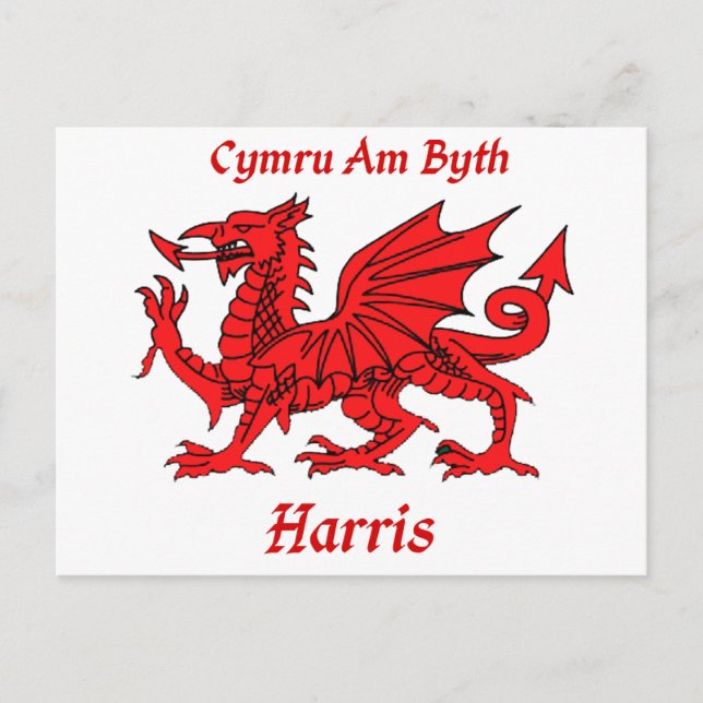 Cartão Postal Harris Welsh Dragon (Frente)