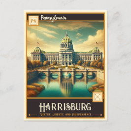 Cartão Postal Harrisburg, Pensilvânia | Vintage