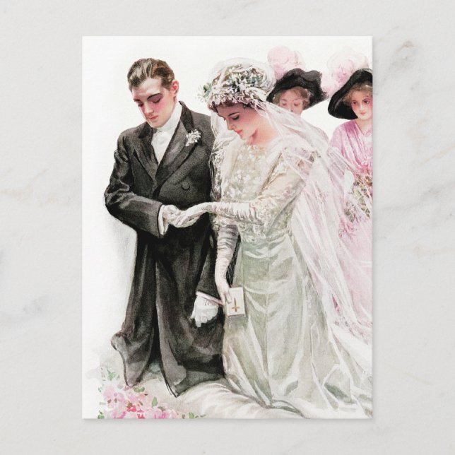 Cartão Postal Harrison Fisher: O Casamento (Frente)