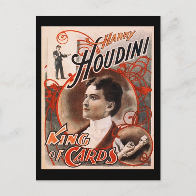 Cartão Postal Harry Houdini King Of Cards (Frente)