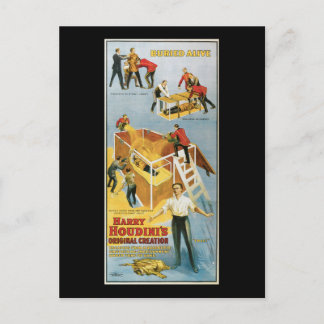 Cartão Postal Harry Houdini, Poster vintage Vivo Enterrado, 1914