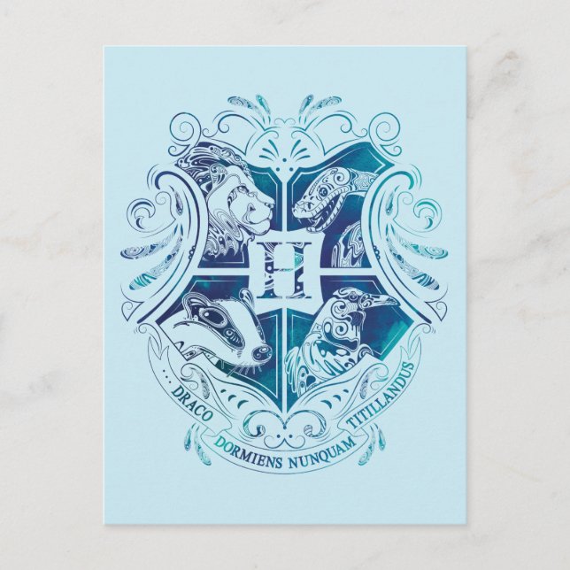 Cartão Postal Harry Potter| Aguamenti HOGWARTS™ Crest (Frente)