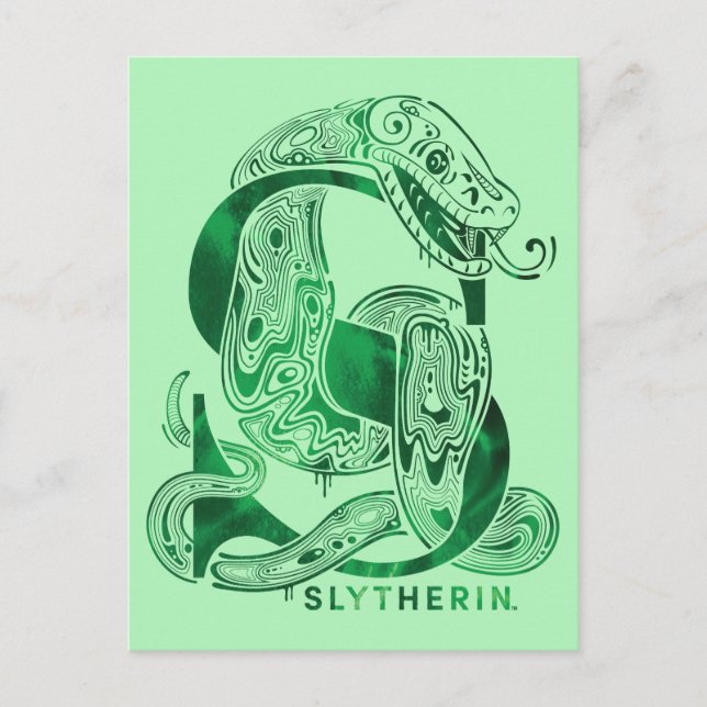 Cartão Postal Harry Potter | Aguamenti SLYTHERIN™ Gráfico (Frente)