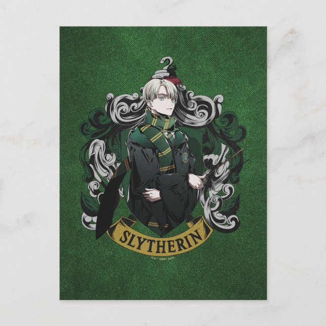 Cartão Postal HARRY POTTER™ | Anime Draco Malfoy House Crest (Frente)