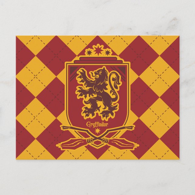 Cartão Postal Harry Potter | Brasão QUIDDITCH™ da Gryffindor (Frente)