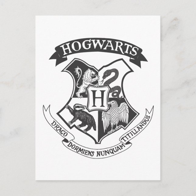 Cartão Postal Harry Potter | Brasão Retro de Hogwarts (Frente)