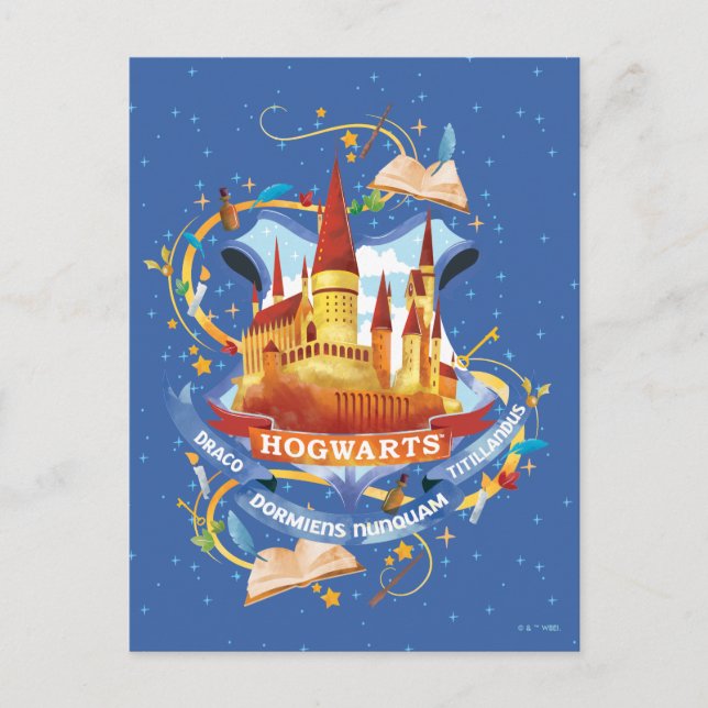 Cartão Postal Harry Potter| Castelo Charming HOGWARTS™ (Frente)