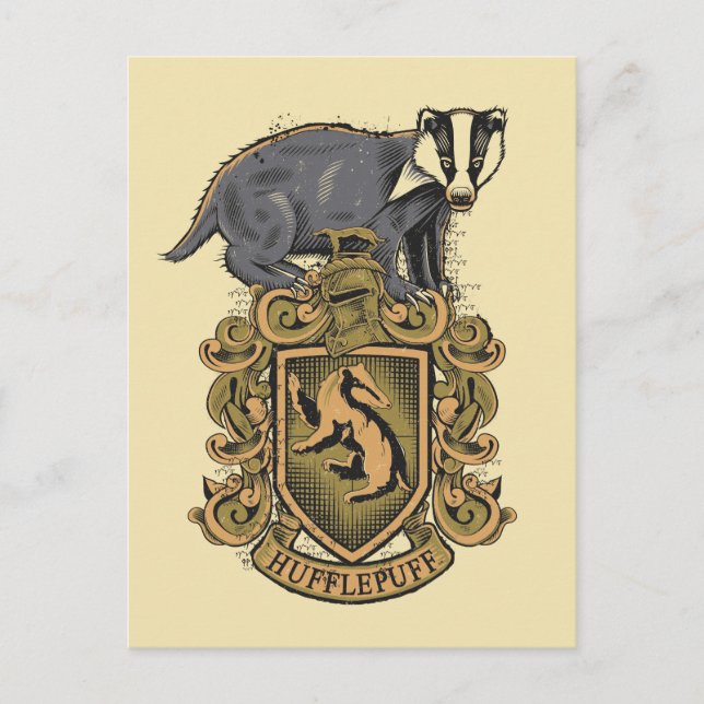 Cartão Postal Harry Potter| Descanso de Hufflepuff com Badger (Frente)