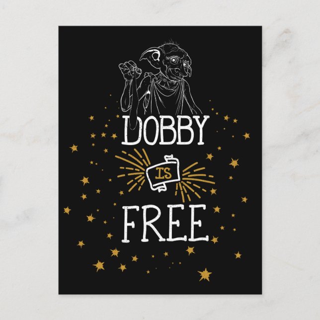 Cartão Postal Harry Potter | Dobby Is Free (Frente)