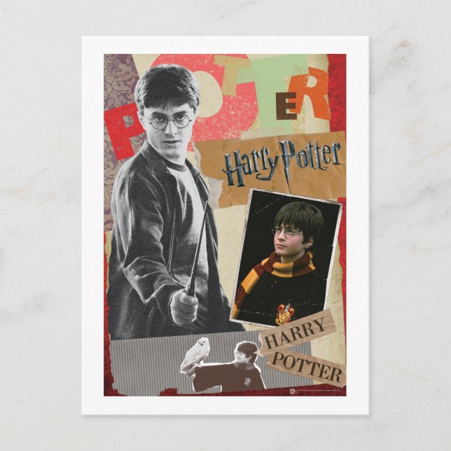Cartão Postal Harry Potter, então e agora (Frente)