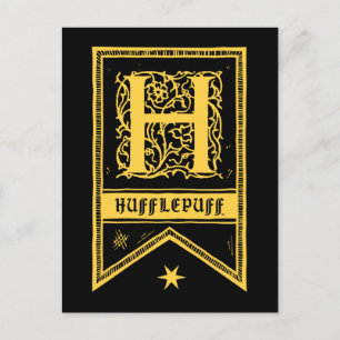 Cartão Postal Harry Potter   Estandarte Monograma da Hufflepuff
