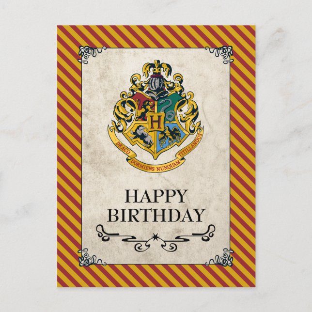 Cartão Postal Harry Potter| Feliz aniversário de Hogwarts (Frente)