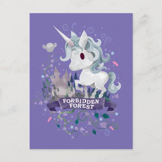 Cartão Postal Harry Potter | Floresta Proibida Unicórnio Gráfico (Frente)